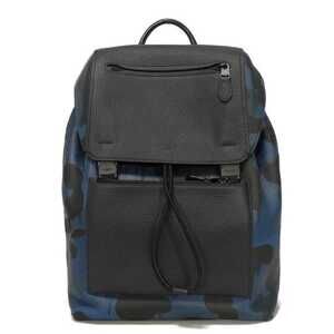 Coach Manhattan Printed Daypack Camouflage Backpack in Navy and Blue Embossed...